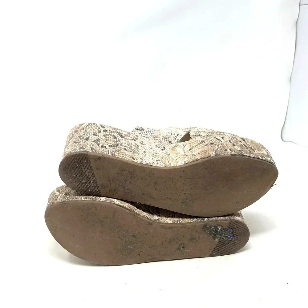 Amuse Society x Matisse Runaway Platform Sandals Snake Print Brown Tan Size US 6